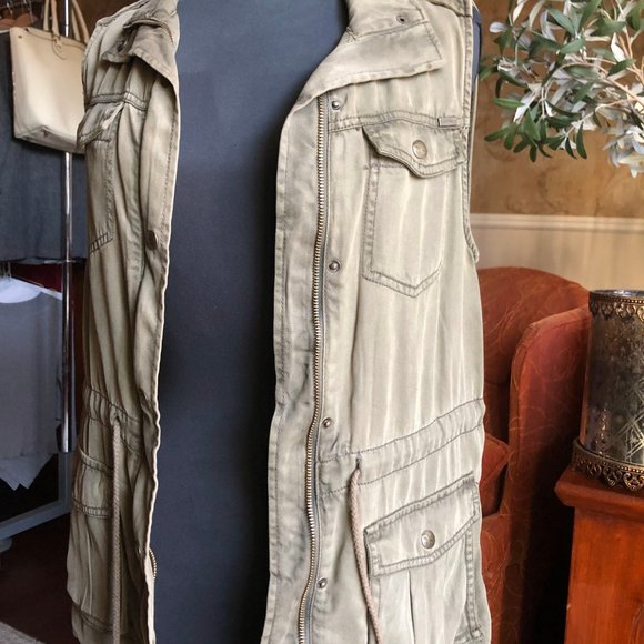 Max Jeans Military Sleeveless Vest Jacket, Size Small - Picture 11 of 13